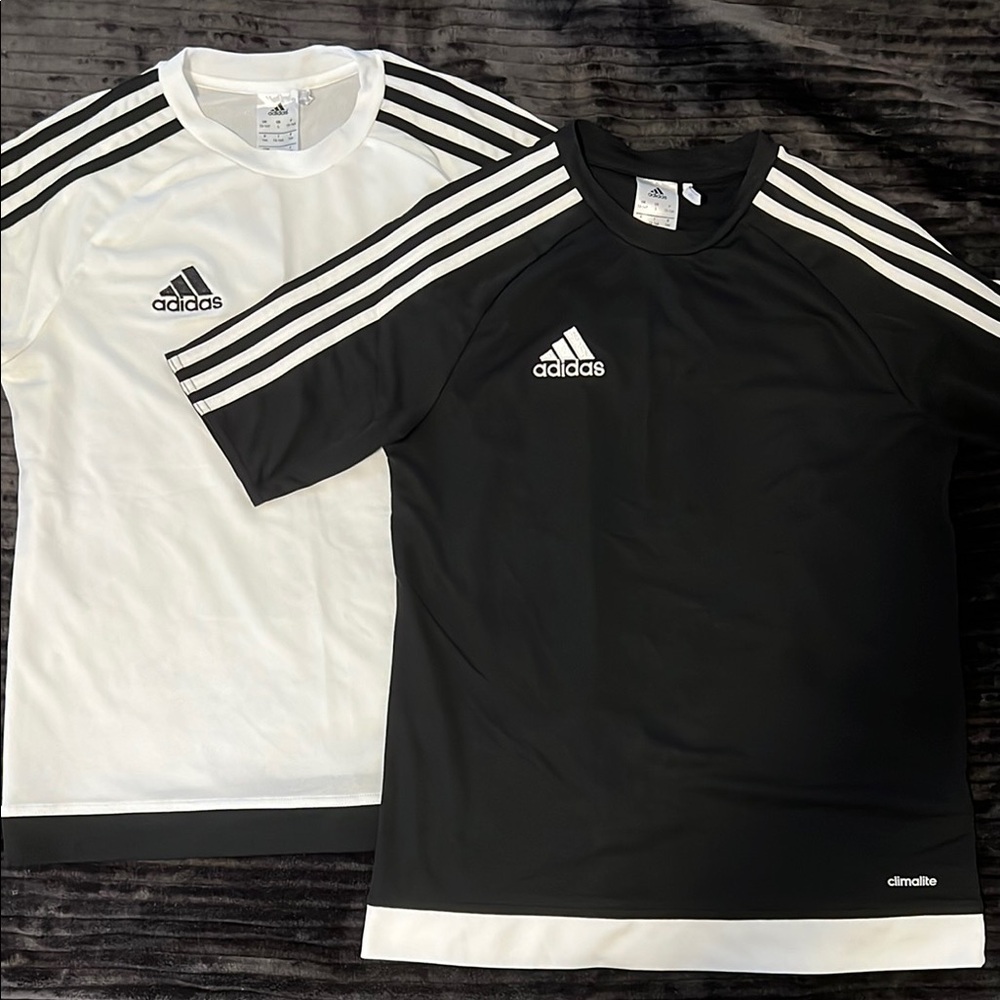 Adidas Black and White Sports Tees